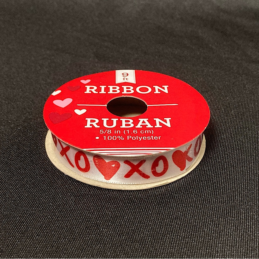 ⭐️ Valentine’s Day XOXO Heart Ribbon 5/8” x 108”